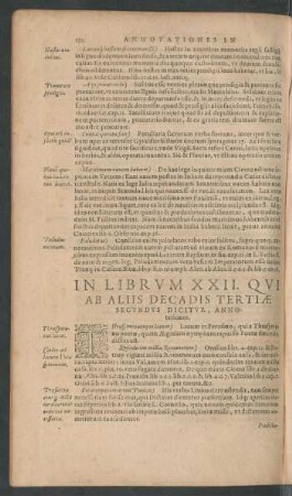 In Librium XXII. Qui Ab Aliis Decadis Tertiae Secundus Dicitur, Annotationes.