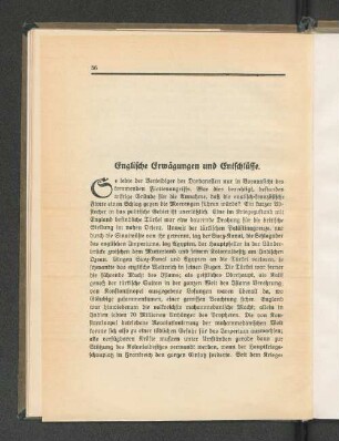 Englische Erwägungen und Entschlüsse.