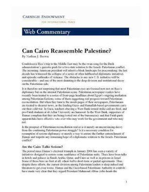 Can Cairo reassemble Palestine?