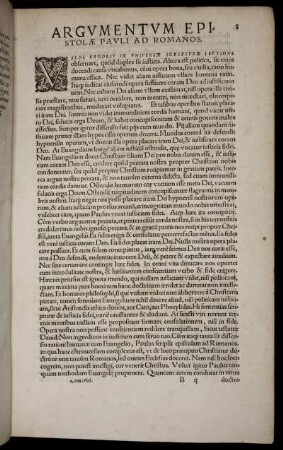 Argumentum Epistolæ Pauli Ad Romanos.