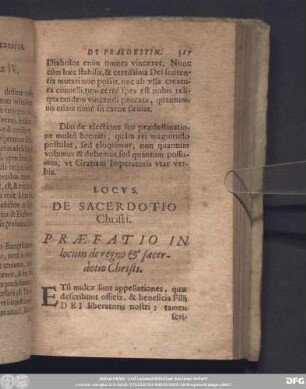 Locus De Sacerdotio Christi.