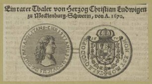 Bildnis von Christian Ludwig I., Herzog von Mecklenburg-Schwerin