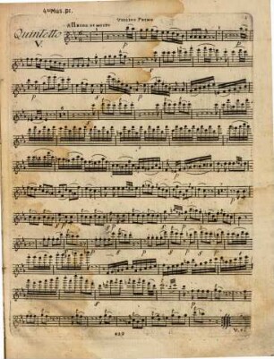 Grand QUINTETTO per due Violini due Viole e Violoncello del SIG. MOZART N.o (V)