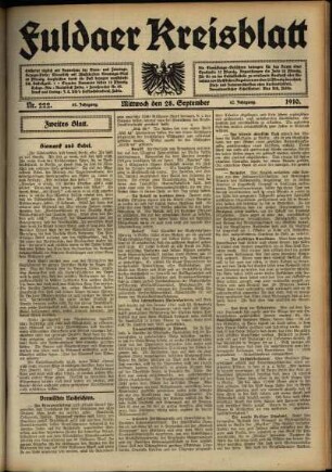 Zweite Ausgabe vom Mittwoch, den 28. September 1910.