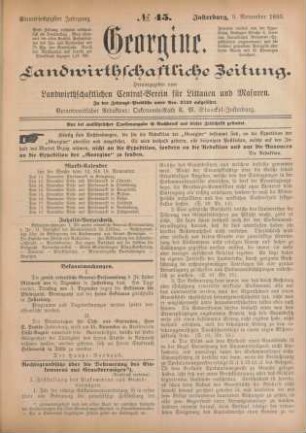 Einundsechzigster Jahrgang. No. 45. Insterburg, 9. November 1893.