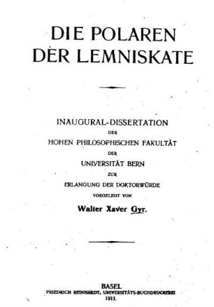 Die Polaren der Lemniskate