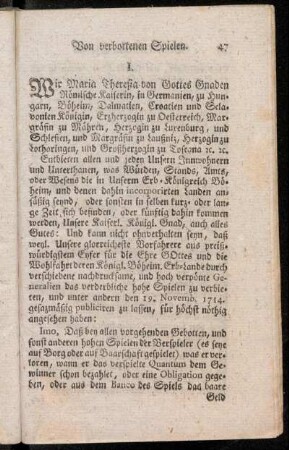 Von verbottenen Spielen.