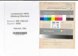 Entnazifizierung Otto Heinrich, geb. 06.04.1889 (Staedt.Baurat)