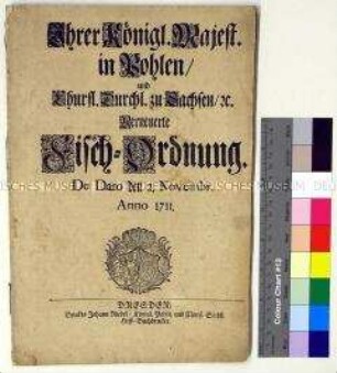 Mandat von Friedrich August I. Kurfürst von Sachsen zur Regelung des Fischfangs und des Fischverkaufs