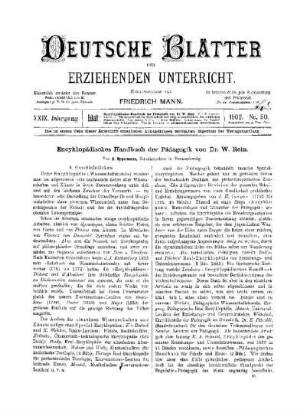 Encyklopädisches Handbuch der Pädagogik von Dr. W. Rein