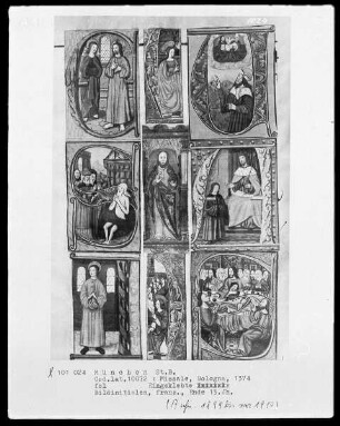 Missale — Buchseite mit aufgeklebten Bildinitialen