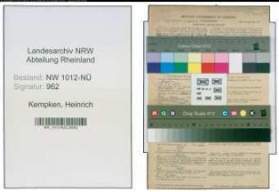Entnazifizierung Heinrich Kempken , geb. 20.01.1898 (Kaufmann)
