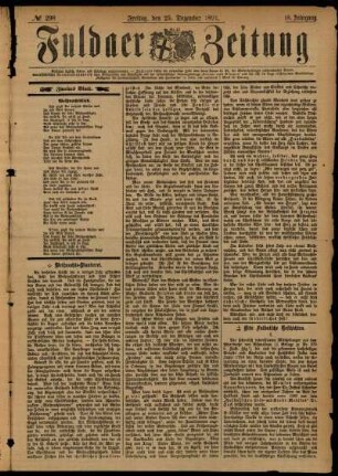 Zweite Ausgabe vom Freitag, den 25. Dezember 1891.