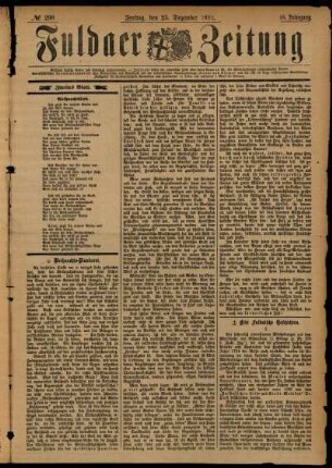 Zweite Ausgabe vom Freitag, den 25. Dezember 1891.