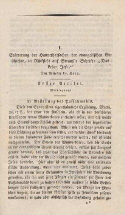 3-59 Erörterung der Hauptthatsachen der evangelischen Geschichte, in Rücksicht auf Strauß's Schrift: "Das Leben Jesu" : Fortsetzung