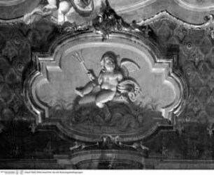 Caritas und Prudentia, sowie Allegorien der Erde, der Luft, des Wassers und der Unterwelt, Allegorie des Wassers
