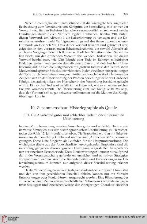 Zusammenschau: Historiographie als Quelle