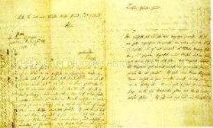 Eigenhändiger Brief des Ewald Christian von Kleist