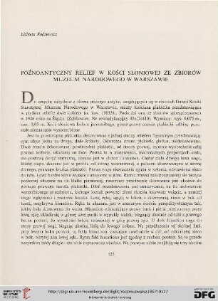 11: Późnoantyczny relief w kości słoniowej ze zbiorów Muzeum Narodowego w Warszawie