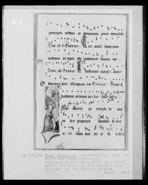 Blatt aus einem Antiphonar, Initiale I mit Christus und dem Zöllner Zachäus
