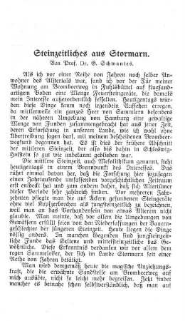 Steinzeitliches aus Stormarn.