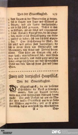 XLII. Hauptstück. Von der Staatsklugheit.