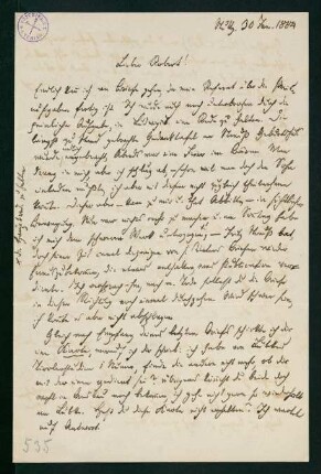 Brief vom 30. Januar 1884