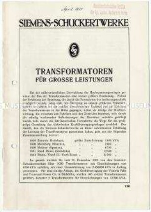 Transformatoren für große Leistungen