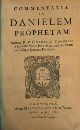 Commentaria In Danielem Prophetam