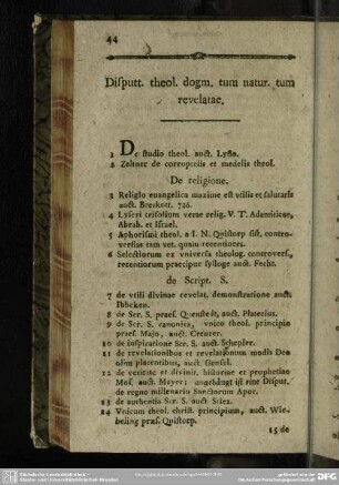 Disputt. theol. dogm. tum natur. tum revelatae