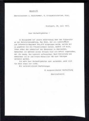 Empfehlungsschreiben Bockshammer bezüglich Böck