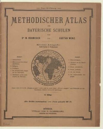 Methodischer Atlas für bayerische Schulen : zwölf Karten in Farbendruck