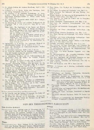 Von den Theologischen Fakultäten