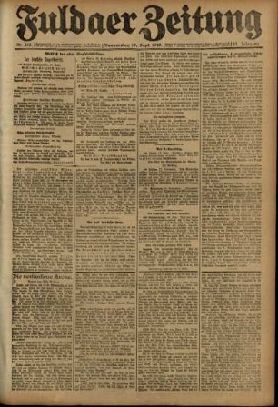 Ausgabe vom Donnerstag, den 19. September 1918.