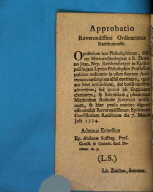 Cursus Biennalis Philosophiae Et Matheseos Universae. [9], [Microcosmologia]