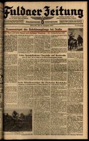 Ausgabe vom Mittwoch, den 08. Dezember 1943.