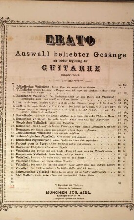 Erato : Auswahl beliebter Gesänge mit leichter Begleitung der Guitarre. 27, Aennchen von Tharau : Volkslied