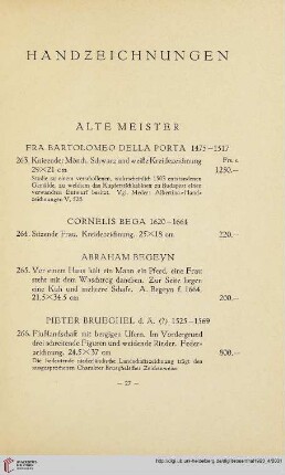 Handzeichnungen (Nr. 263 - 336)