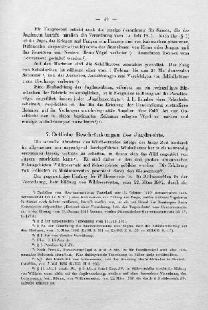 7. Örtliche Beschränkungen des Jagdrechts