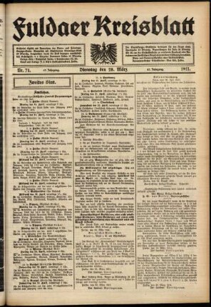 Zweite Ausgabe vom Dienstag, den 28. März 1911.