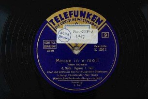 Messe in e-moll : 6. Satz: Agnus; 1. Teil / Anton Bruckner