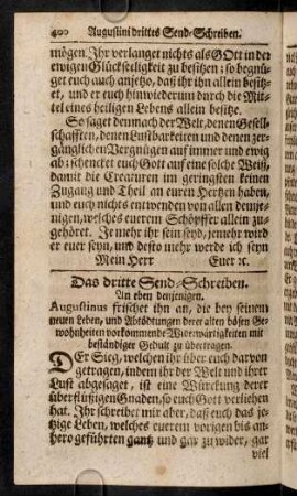 400-410, Das dritte Send-Schreiber. - Das vierte Send-Schreiben.