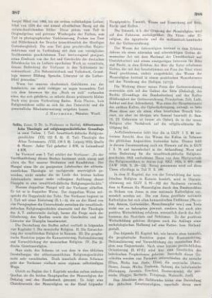387-392 [Rezension] Sellin, Ernst, Alttestamentliche Theologie auf religionsgeschichtlicher Grundlage