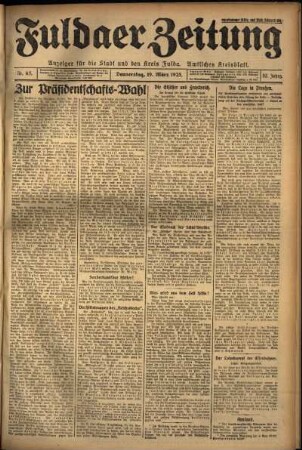 Ausgabe vom Donnerstag, den 19. März 1925.