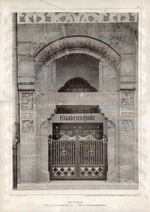 Fischer, Theodor; München, Elisabethplatz; Elisabethschule - Portal der Knabenschule