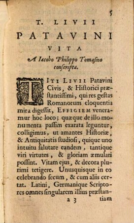 Jac. Philippi Tomasini Titus Livius Patavinus