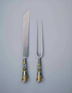 Gabel / Tranchierbesteck bestehend aus Messer und Gabel