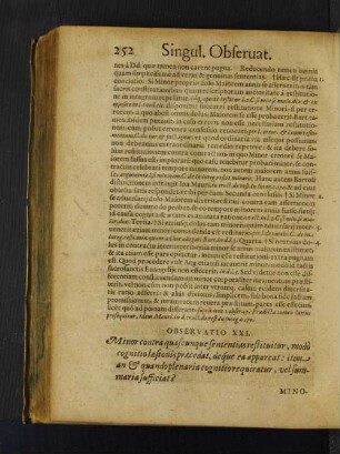 Observatio XXI. Minor contra quascunque sententias restituitur, mod`d cognitio laesionis praecedat, deque ea appareat: item an et quando plenaria cognitio requiratur, vel summaria sufficiat?