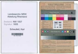 Entnazifizierung Karl Scheufeld , geb. 26.11.1910 (Verw.Angestellter)