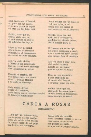Carta a Rosas : (Fragmento)